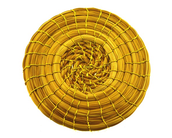 Mandala com corda capim dourado - 4.5 cm (par) CD-04